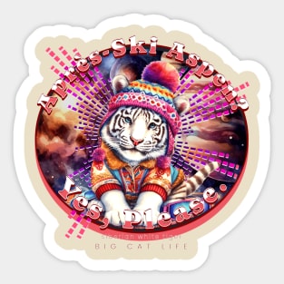 Apres-Ski Aspen Cosmic Beanie White Tiger 66T Sticker